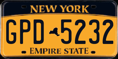 NY license plate GPD5232