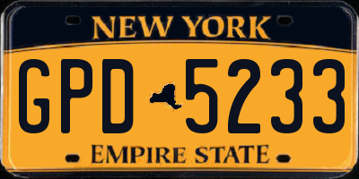 NY license plate GPD5233