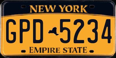 NY license plate GPD5234