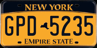 NY license plate GPD5235