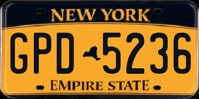 NY license plate GPD5236