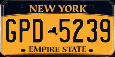 NY license plate GPD5239