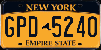 NY license plate GPD5240