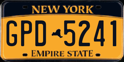 NY license plate GPD5241