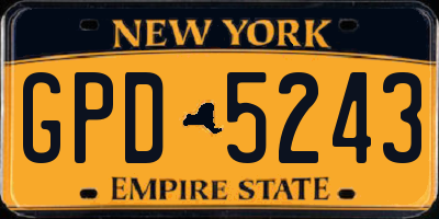 NY license plate GPD5243