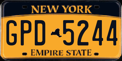 NY license plate GPD5244