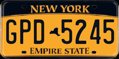 NY license plate GPD5245