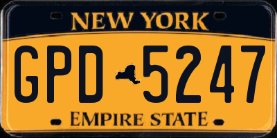 NY license plate GPD5247
