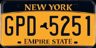 NY license plate GPD5251