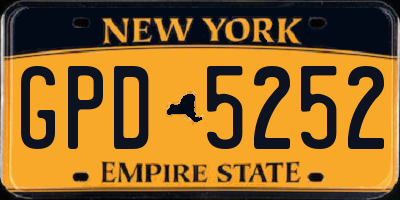 NY license plate GPD5252
