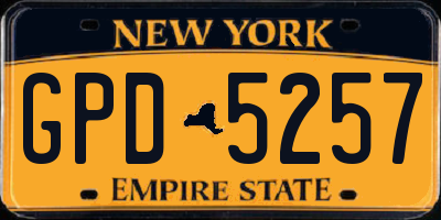 NY license plate GPD5257