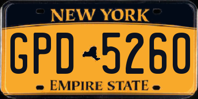 NY license plate GPD5260