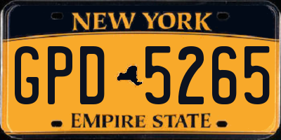 NY license plate GPD5265