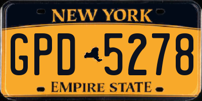 NY license plate GPD5278
