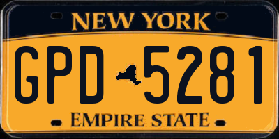 NY license plate GPD5281