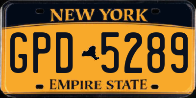 NY license plate GPD5289