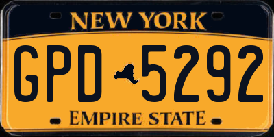NY license plate GPD5292