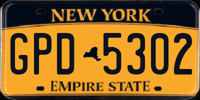 NY license plate GPD5302