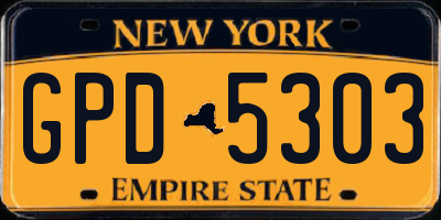 NY license plate GPD5303