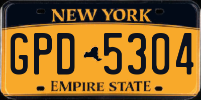 NY license plate GPD5304