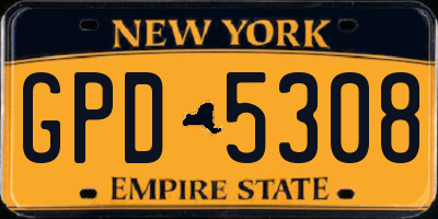 NY license plate GPD5308