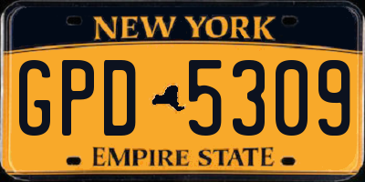 NY license plate GPD5309