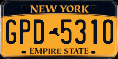 NY license plate GPD5310