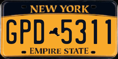 NY license plate GPD5311