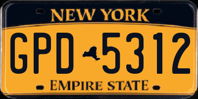 NY license plate GPD5312
