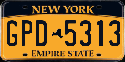 NY license plate GPD5313