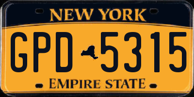 NY license plate GPD5315