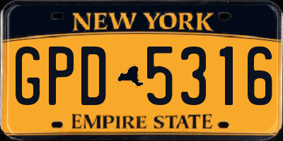 NY license plate GPD5316