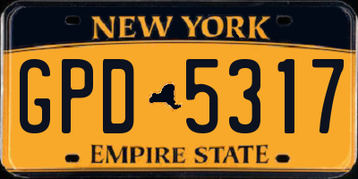 NY license plate GPD5317