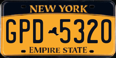 NY license plate GPD5320