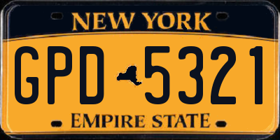 NY license plate GPD5321