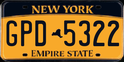 NY license plate GPD5322