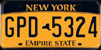 NY license plate GPD5324