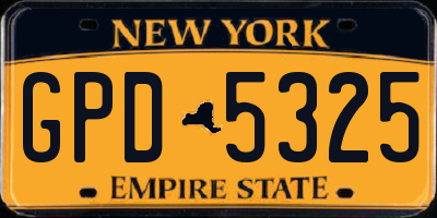 NY license plate GPD5325