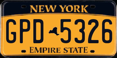 NY license plate GPD5326