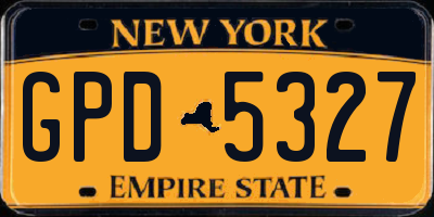 NY license plate GPD5327