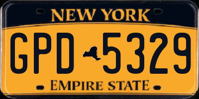NY license plate GPD5329