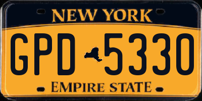 NY license plate GPD5330