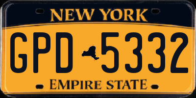 NY license plate GPD5332
