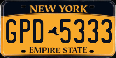 NY license plate GPD5333