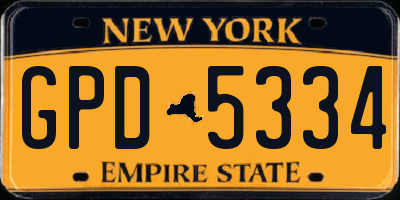NY license plate GPD5334