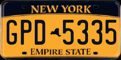 NY license plate GPD5335