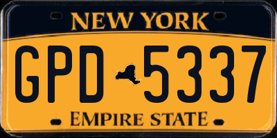 NY license plate GPD5337