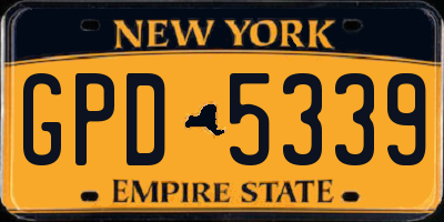 NY license plate GPD5339