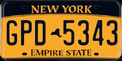 NY license plate GPD5343