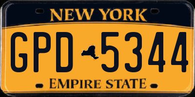 NY license plate GPD5344